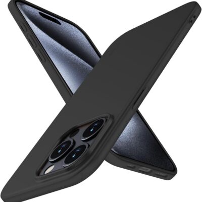 Juodas dėklas Apple iPhone 16 Pro Max su trimis kameros objektyvais