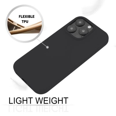 Juodas dėklas Apple iPhone 16 Pro Mercury Soft iš lankstaus TPU su kamera ir išpjova