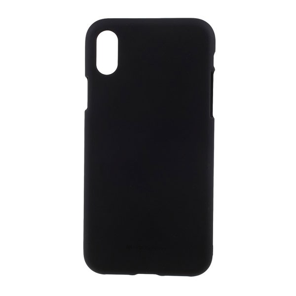 Juodas dėklas Apple iPhone X XS Mercury Soft Juodas dėklas Apple iPhone X XS Mercury Soft matomas ant balto fono