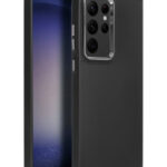 Juodas dėklas FRAME Samsung S928 S24 Ultra su matiniu paviršiumi ir kameros apsauga