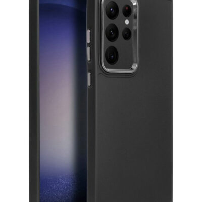 Juodas dėklas FRAME Samsung S928 S24 Ultra su matiniu paviršiumi ir kameros apsauga