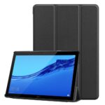 Juodas dėklas Huawei MediaPad T5 10.0 Smart Leather su trimis sulankstomais skyriais