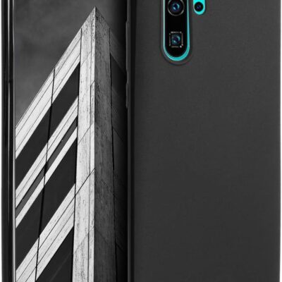 Juodas dėklas Huawei P30 Pro Mercury Soft su matine paviršiaus tekstūra ir tiksliais kameros išpjovomis.