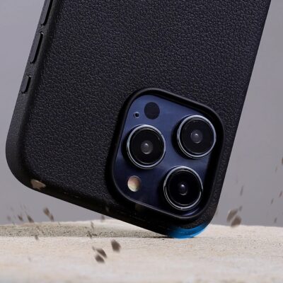 Juodas dėklas Joyroom JR-BP006 Magnetic telefonui Apple iPhone 15 su tekstūruota danga ir kamera