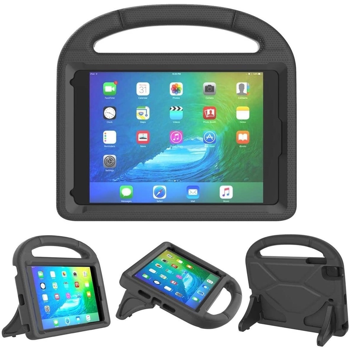 Juodas dėklas Lenovo Tab M10 3rd Gen TB328FU TB328XU 10.1 Shockproof Kids Juodas dėklas Lenovo Tab M10 3rd Gen TB328FU TB328XU su rankena ir stovu vaikams