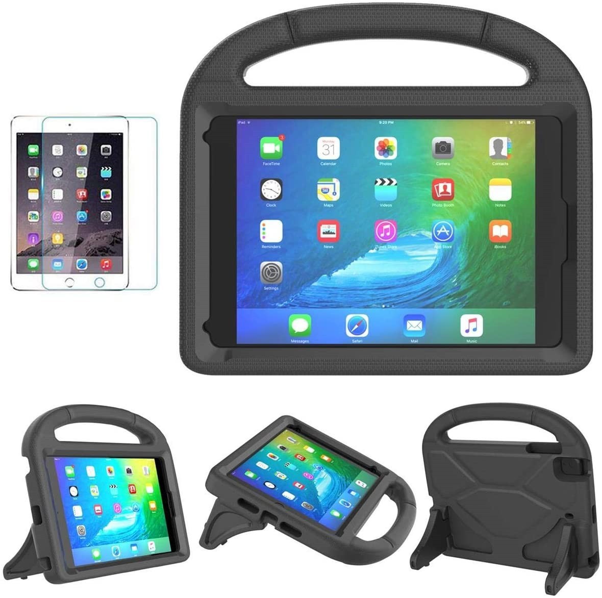 Juodas dėklas Lenovo Tab M10 5G 10.6 Shockproof Kids Juodas dėklas Lenovo Tab M10 5G 10.6 Shockproof Kids vaikams su rankena ir stoveliu
