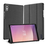 Juodas dėklas Lenovo Tab M9 Dux Ducis Domo, matomas iš visų pusių su užlenkiamu priekiniu dangteliu