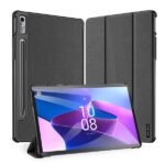 Juodas dėklas Lenovo Tab P11 Pro Gen 2 TB132FU Dux Ducis Domo su matomu pieštuko laikikliu ir apsauga