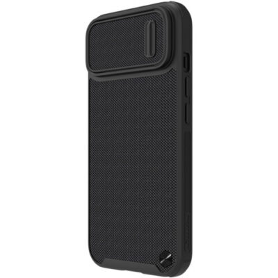Juodas dėklas Nillkin Textured S Apple iPhone 14 telefonui su tekstūruota paviršiaus struktūra
