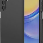 Juodas dėklas Samsung A165 A16 4G A166 A16 5G Liquid Silicone 1.5mm telefono apsauga