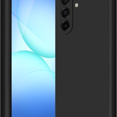 Juodas dėklas Samsung A175 A17 4G ir A176 A17 5G telefonams Liquid Silicone medžiagos plonas 1.5mm storio