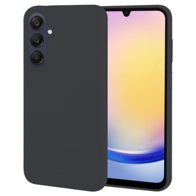 Juodas dėklas Samsung A256 A25 5G Mercury Soft aplink telefoną su trimis fotoaparato lęšiais