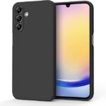 Juodas dėklas Samsung A266 A26 5G Liquid Silicone 1.5mm telefone su matiniu paviršiumi
