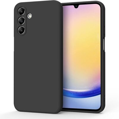 Juodas dėklas Samsung A266 A26 5G Liquid Silicone 1.5mm telefone su matiniu paviršiumi