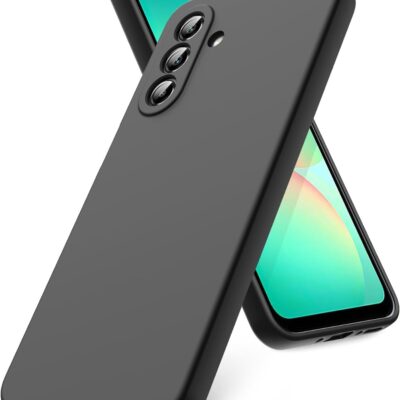 Juodas dėklas Samsung A266 A26 5G Mercury Silicone su matine paviršiaus tekstūra ir išpjovomis kameroms