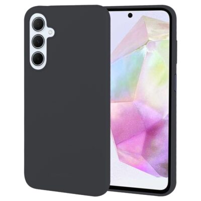 Juodas dėklas Samsung A356 A35 5G Mercury Soft aplink telefoną su trimis galinėmis kameromis