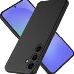 Juodas dėklas Samsung A566 A56 5G Mercury Silicone su trimis kamerų lizdais ir mygtukais šone