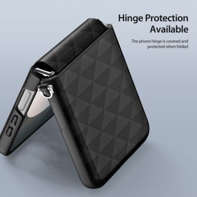 Juodas dėklas Samsung F741 Z Flip 6 su apsauga sulankstomo telefono vyriai