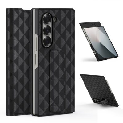 Juodas dėklas Samsung F956 Z Fold 6 Dux Ducis Fitt su trikampių raštu