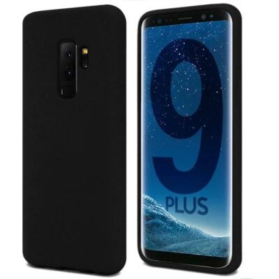 Juodas dėklas Samsung G965 S9 Plus Mercury Soft priešais ir nugarėlės vaizdai