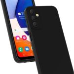 Juodas dėklas Samsung Galaxy A145 A14 4G ir A146 A14 5G X-level Dynamic telefonui su kameros apsauga