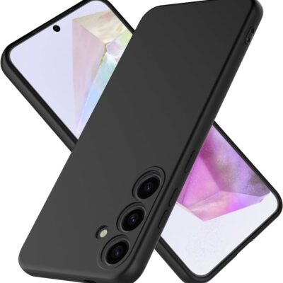 Juodas dėklas Samsung Galaxy A356 A35 5G X-level Dynamic su trimis išoriniais kamerų žiedais