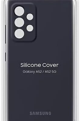 Juodas dėklas Samsung Galaxy A52 serijai Silikono apsaugai