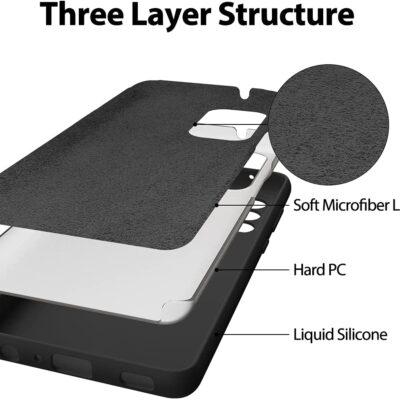 Juodas dėklas Samsung Galaxy A725 A72 Mercury Silicone su trijų sluoksnių konstrukcija ir mikropluošto pamušalu