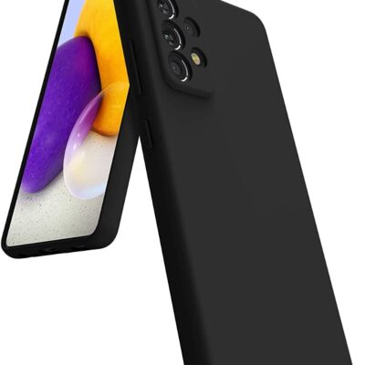 Juodas dėklas Samsung Galaxy A725 A72 Mercury Silicone aplink visą telefoną su išpjovomis kamerai ir mygtukams