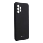 Juodas dėklas Samsung Galaxy A725 A72 Mercury Soft su užapvalintais kampais ir kamera atverčiama zona