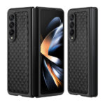 Juodas dėklas Samsung Galaxy F936 Z Fold 4 5G Dux Ducis Venice su raštuota tekstūra
