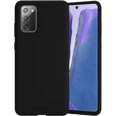 Juodas dėklas Samsung Galaxy N980 Note 20 Mercury Silicone, minkštas silikoninis paviršius