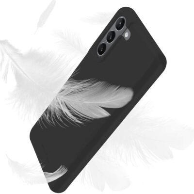 Juodas dėklas Samsung Galaxy S21 FE 5G su trimis kameros objektyvais ir matiniu paviršiumi