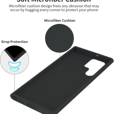 Juodas dėklas Samsung Galaxy S22 Ultra X-level Dynamic su mikropluošto pagalvele viduje ir kampų apsauga nuo smūgių