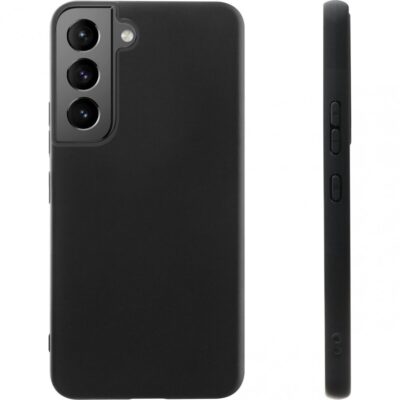 Juodas dėklas Samsung Galaxy S906 S22 Plus Behello Eco-Friendly Gel matomas iš galinės ir šoninės pusės
