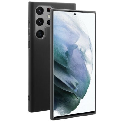 Juodas dėklas Samsung Galaxy S908 S22 Ultra Behello Eco-Friendly Gel telefone