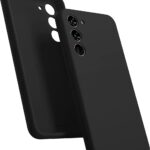 Juodas silikoninis dėklas Samsung Galaxy S916 S23 Plus 5G su apsauga kameroms