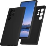 Juodas dėklas Samsung Galaxy S918 S23 Ultra 5G Mercury Silicone su kamerų apsauga ir minkštu vidumi