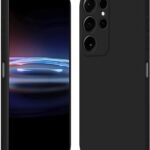 Juodas dėklas Samsung Galaxy S928 S24 Ultra Liquid Silicone 1.5mm, matomas priekis ir nugarėlė su kamera