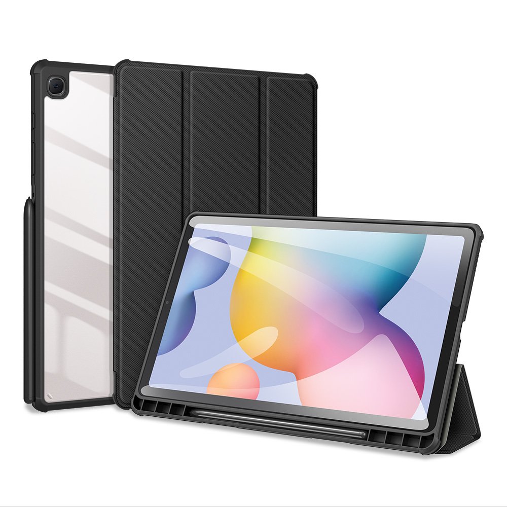 Juodas dėklas Samsung P610 Tab S6 Lite 10.4 Juodas dėklas Samsung Tab S6 Lite 10.4 colių su atverčiamu dangčiu ir apsauga