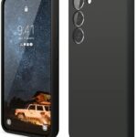 Juodas dėklas Samsung S911 S23 5G telefone apsaugo galinę pusę ir šonus