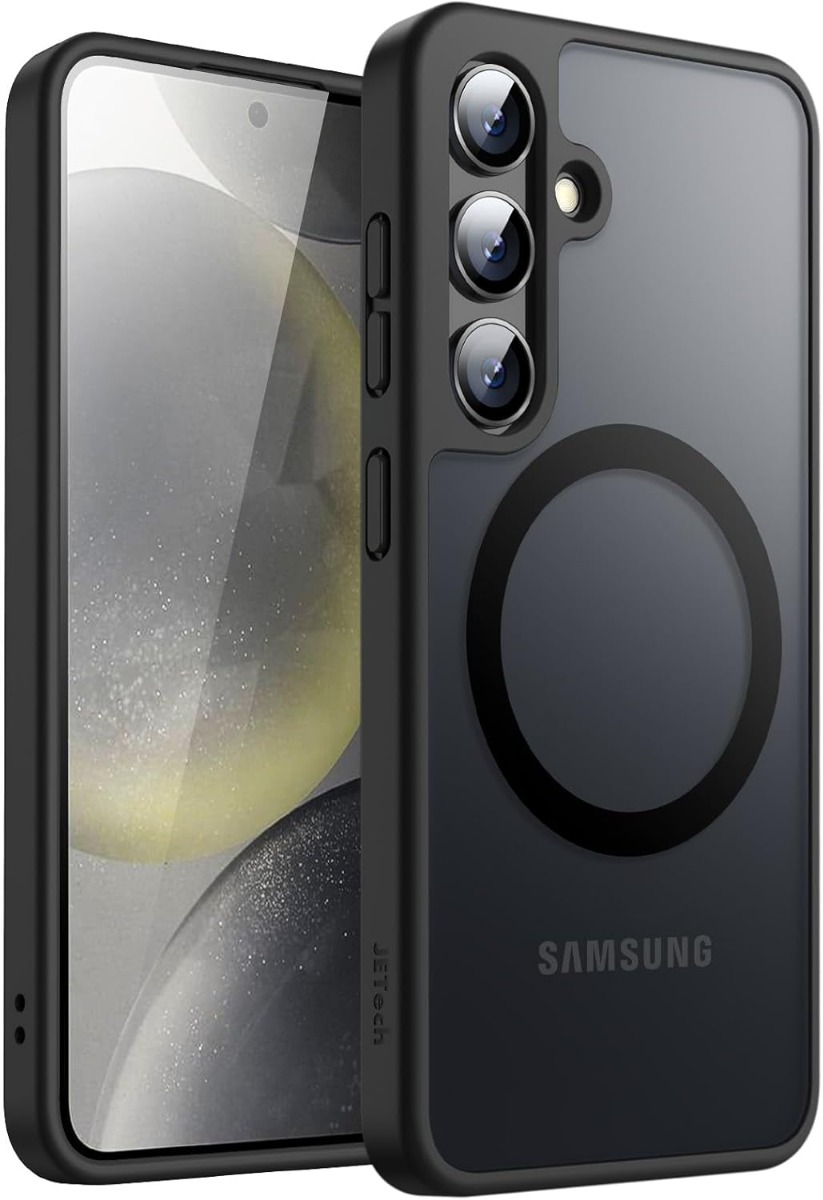 Juodas dėklas Samsung S921 S24 Matte MagSafe Juodas dėklas Samsung S921 S24 Matte MagSafe su matiniu paviršiumi ir kameros išpjova