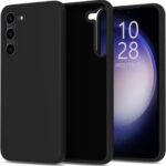 Juodas dėklas Samsung S936 S25 Plus Liquid Silicone, matinis ir plonas kaištis