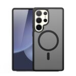 Juodas dėklas Samsung S938 S25 Ultra Dux Ducis Yind su matiniu paviršiumi ir apsauginiu kraštu aplink kamerą