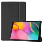 Juodas dėklas Samsung T510 T515 Tab A 10.1 2019 su smart odiniu paviršiumi