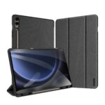 Juodas dėklas Samsung X610 X616 Tab S9 FE Plus Dux Ducis Domo su tekstūruotu paviršiumi ir magnetiniu uždarimu