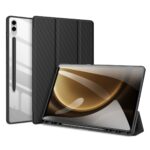 Juodas dėklas Samsung X610 X616 Tab S9 FE Plus Dux Ducis Toby matomas su uždengtu ir atverčiamu dangčiu bei stovėjimo funkcija