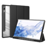 Juodas dėklas Samsung X700 / X706 Tab S8 / T870 / T875 / T876 Tab S7 Dux Ducis Toby su matiniu paviršiumi ir apsauga.