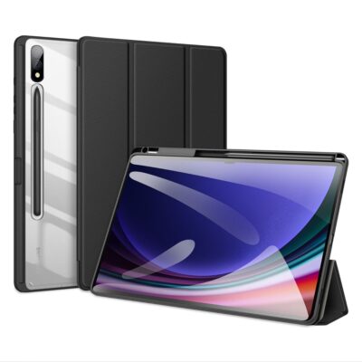 Juodas dėklas Samsung X820 Tab S10 Plus Dux Ducis Toby su matiniu paviršiumi ir atrama