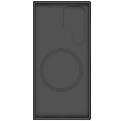 Juodas dėklas Nillkin CamShield Silky Magnetic Silicone telefonui Samsung S918 S23 Ultra 5G, matomas atviras dėklas su magnetinėmis savybėmis
